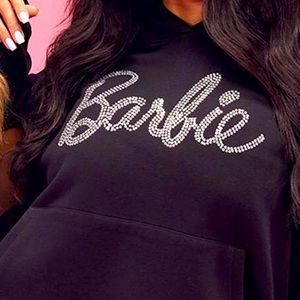 Barbie Rhinestone Black Hoodie